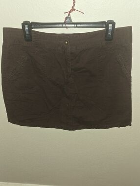 Bamboo Traders Brown Cotton Blend Skirt